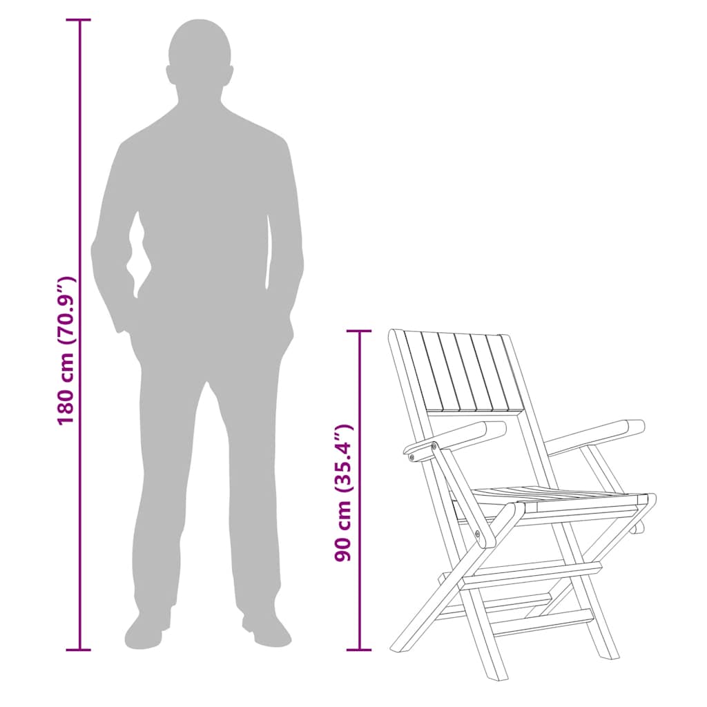 Folding Garden Chairs 2 pcs 55x61x90 cm Solid Wood Teak